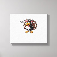 Cute Turkey Moo Fake Cow Head Funny Fall Thanksgiv