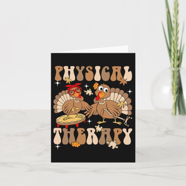 Cute Turkey Physical Therapy Pt Pta Fall Autumn Th Card (Front)