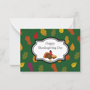Cute Turkey Pumpkin Pie Thanksgiving Personalise Card