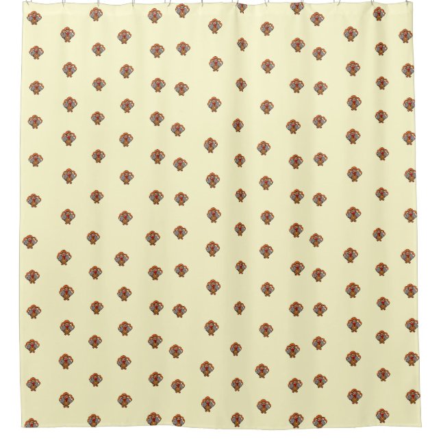 Cute turkey shower curtain (Front)