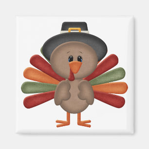 Cute Turkey Thanksgiving (customisable) Magnet