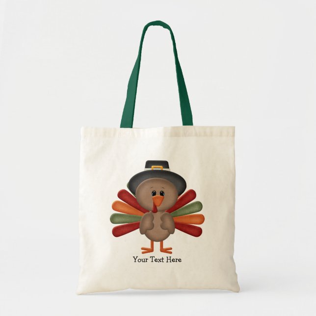 Cute Turkey Thanksgiving (customisable) Tote Bag (Front)