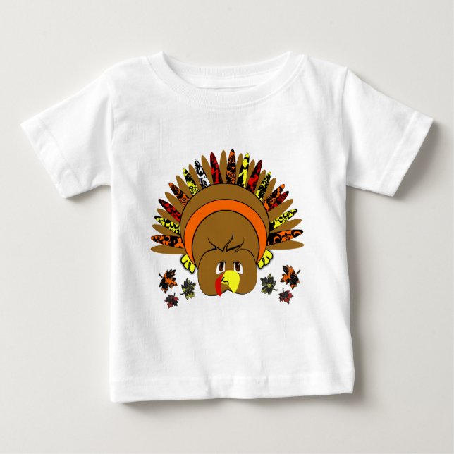 Cute Turkey Thanksgiving Girl's T-shirt (Front)