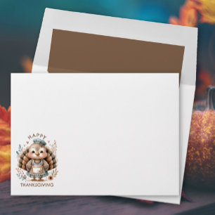 Cute Turkey Thanksgiving Holiday Envelope