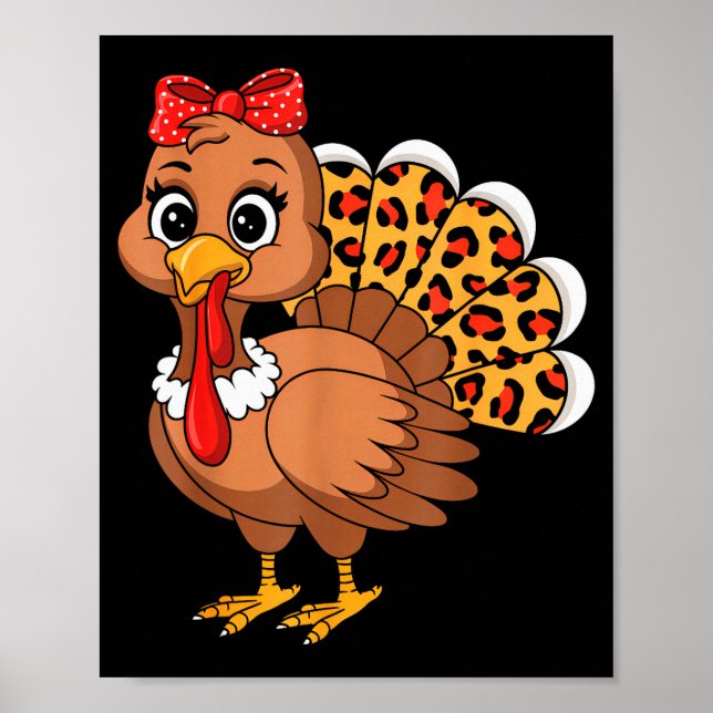 Cute Turkey Thanksgiving Lgrim Turkey Day Women Gi Poster (Front)