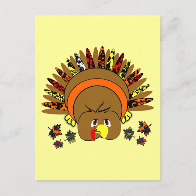 Cute Turkey Thanksgiving PostCard (Front)
