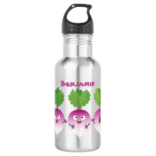 Cute turnip vegetable trio singing cartoon 532 ml water bottle