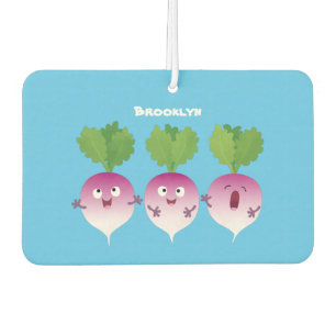 Cute turnip vegetable trio singing cartoon car air freshener