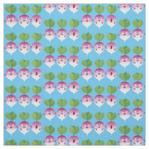 Cute turnip vegetable trio singing cartoon fabric
