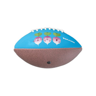 Cute turnip vegetable trio singing cartoon football