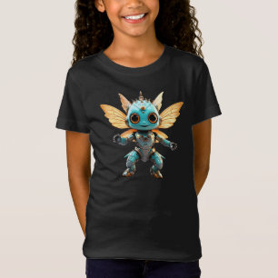 Cute Turquoise Dancing Robot Pixie T-Shirt