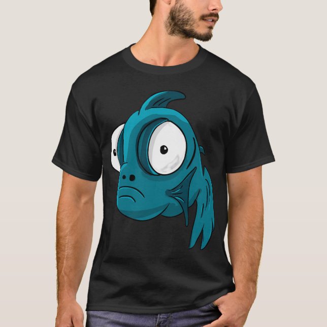 Cute Turquoise Fish design, Animals style T-Shirt (Front)