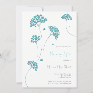 Cute Turquoise Flowers Morning After Invitation