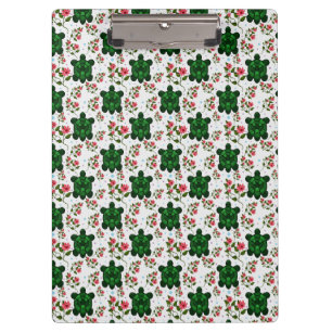 Cute Turtle and Floral Seamless Pattern  Clipboard