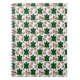 Cute Turtle and Floral Seamless Pattern  Notebook
