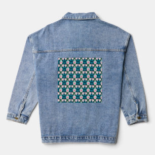 Cute Turtle and Floral Seamless Pattern  Notebook Denim Jacket