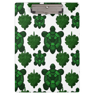 Cute turtle and leaves pattern  clipboard