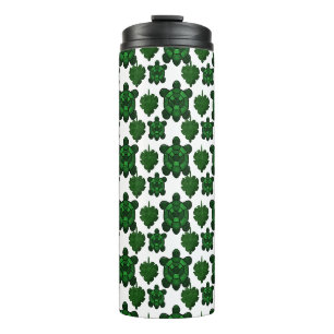 Cute turtle and leaves pattern  thermal tumbler