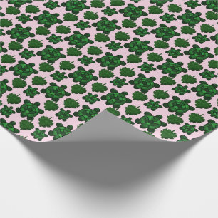 Cute turtle and monstera leaves pattern  wrapping paper