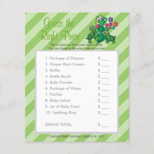 Cute Turtle Baby Shower Game - Guess Price Flyer