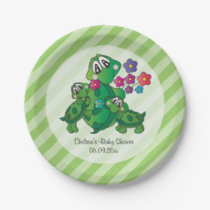 Cute Turtle Baby Shower Theme Paper Plate