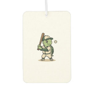 Cute Turtle Baseball Batter Vintage Vector Art_1 Car Air Freshener