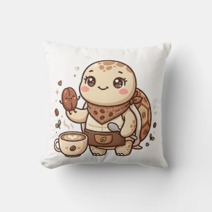 Cute Turtle Bean Spoon Throw Pillow