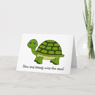 Cute Turtle Cartoon Encouragement Greeting Card