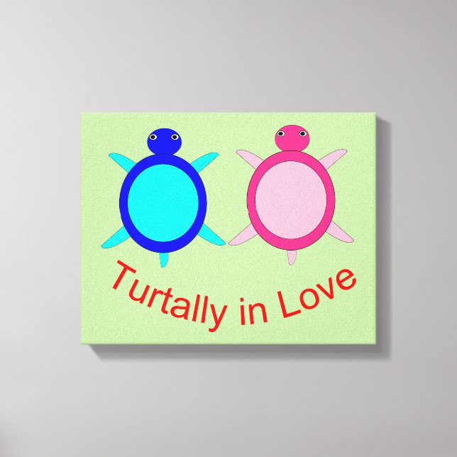 Cute Turtle Couple Canvas Print (Front)