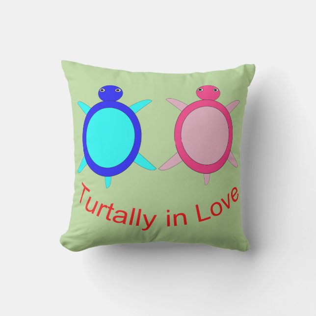 Cute Turtle Couple Cushion (Front)