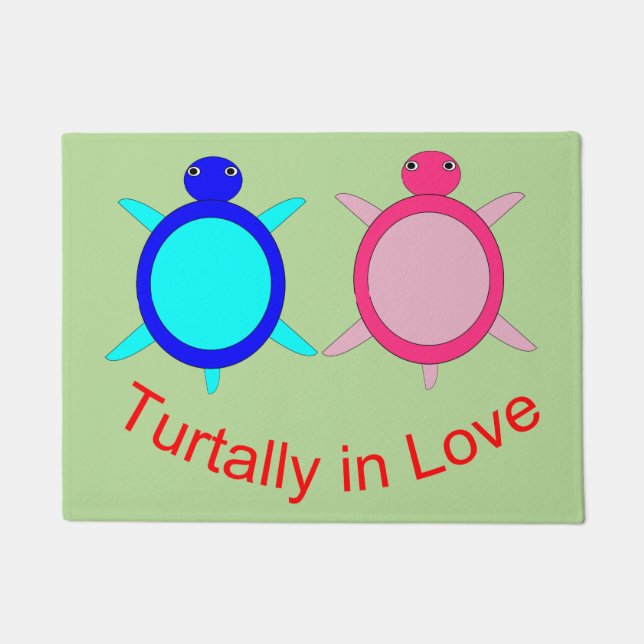 Cute Turtle Couple Doormat (Front)