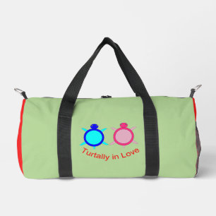 Cute Turtle Couple Duffle Bag