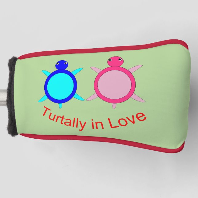 Cute Turtle Couple Golf Head Cover (Front)