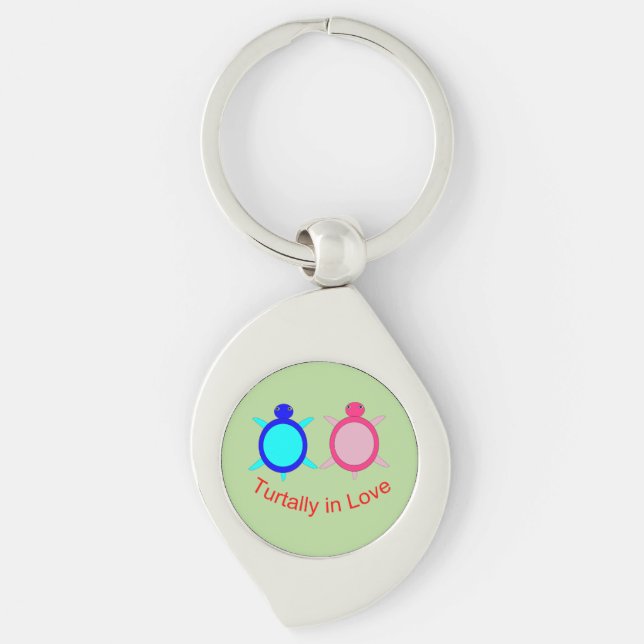 Cute Turtle Couple Key Ring (Front)