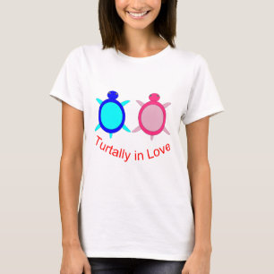 Cute Turtle Couple Ladies T Shirt