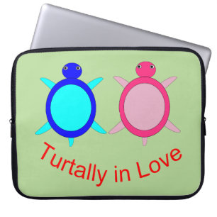 Cute Turtle Couple Laptop Sleeve