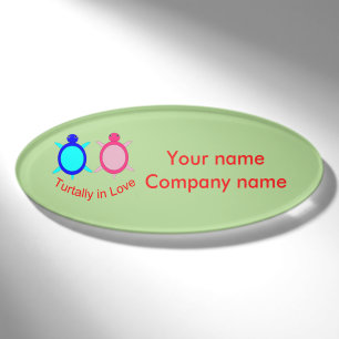 Cute Turtle Couple Personalised Name Tag