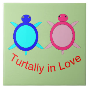 Cute Turtle Couple Tile