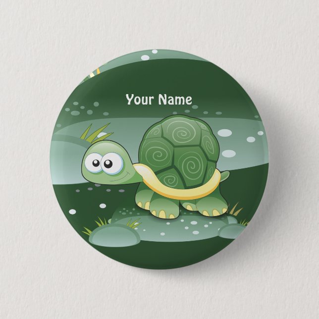 Cute Turtle Custom Button (Front)