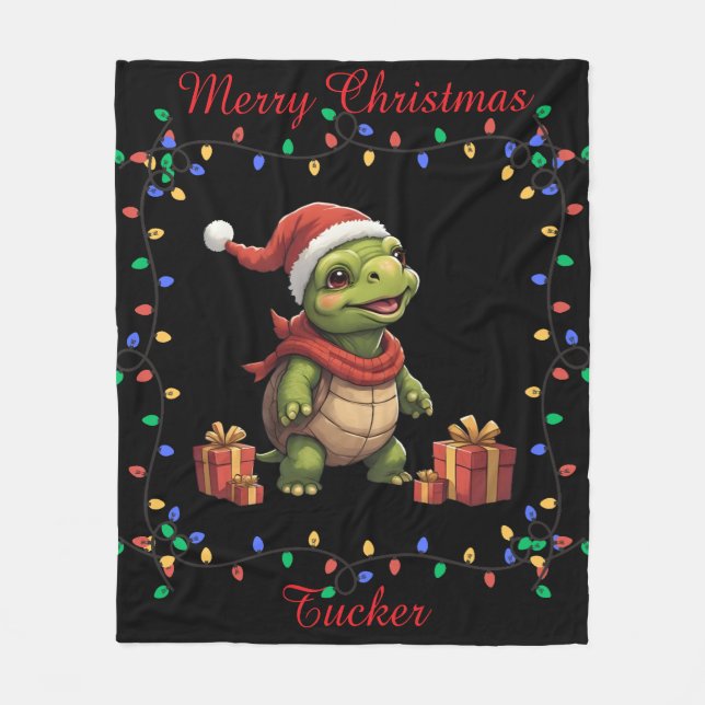 Cute Turtle Fleece Blanket (Front)