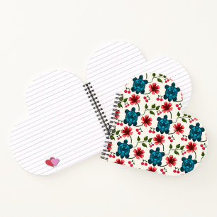 Cute Turtle Floral pattern   Notebook