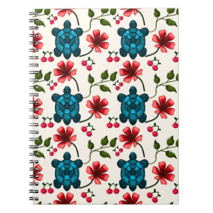 Cute Turtle Floral pattern   Notebook