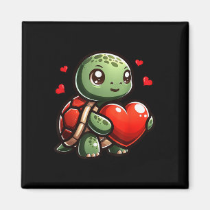 Cute Turtle Funny Heart Lover Valentines Men Women Magnet