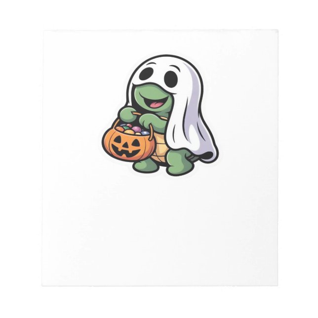 Cute Turtle Ghost Costume � Adorable Halloween Tri Notepad (Front)
