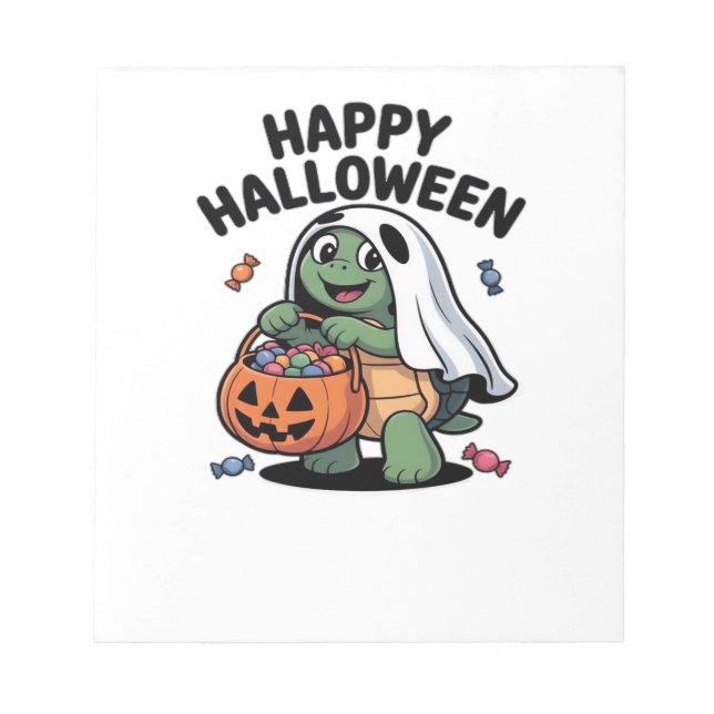 Cute Turtle Ghost Costume � Adorable Halloween Tri Notepad (Front)