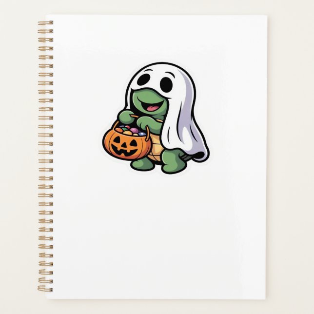 Cute Turtle Ghost Costume � Adorable Halloween Tri Planner (Front)