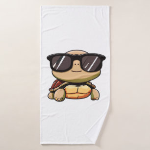 Cute Turtle Halloween 2023 sunglasses Costume Over Bath Towel