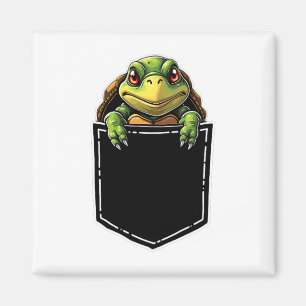 Cute Turtle In The Pocket Funny Halloween Outfit C Magnet