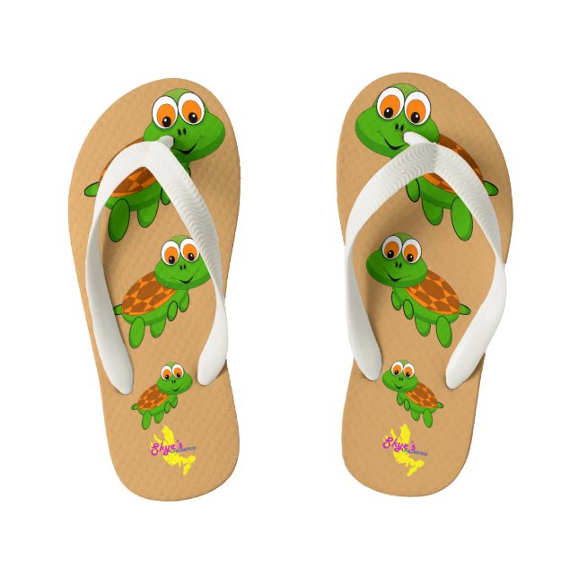 Cute Turtle Kid's Jandals (Footbed)