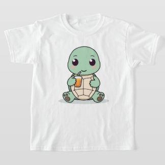 Cute Turtle Kids T-Shirt Kawaii Animal Design